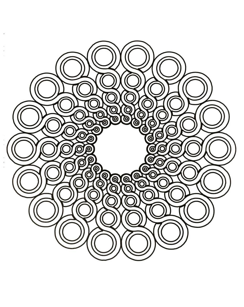 Coloriage Mandala Floral avec Patterns Symétriques - Mandala à imprimer